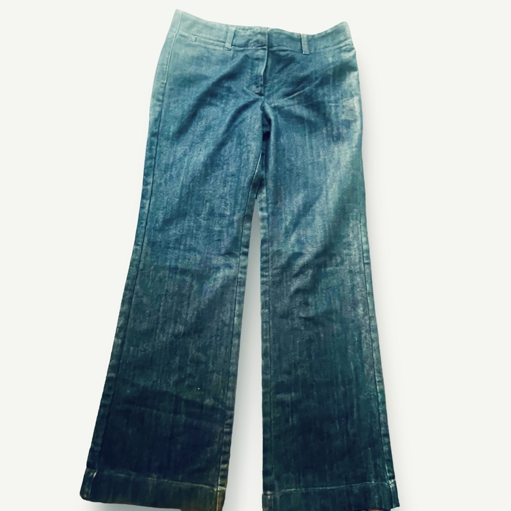 Ann Taylor Dark Wash Wide-leg Trousers Women's Size 8 Office Business Casual